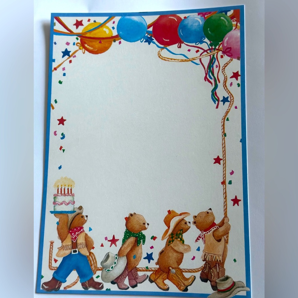 Caspari cowbears birthday invitations.